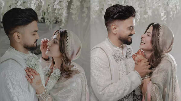 Hina Khan and Rocky Jaiswal share pictures from their registry marriage looking like royals; inside pics