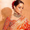 Kangana Ranaut's rust-hued Banarasi saree