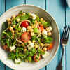 Chickpea, tomato and onion salad