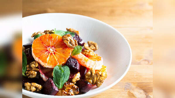 Beetroot, orange, mint salad