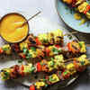 Vegetable and paneer skewers