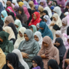 Women gathered in devotion to offer Eid prayers