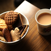 Coffee or tea with biscuits