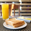 Fruit juice and toast