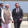 Prime Minister Narendra Modi lands at Larnaca International Airport