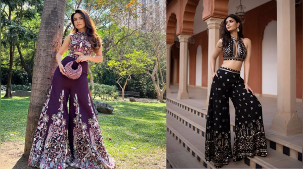 Wear the blouse with contrasting bottoms