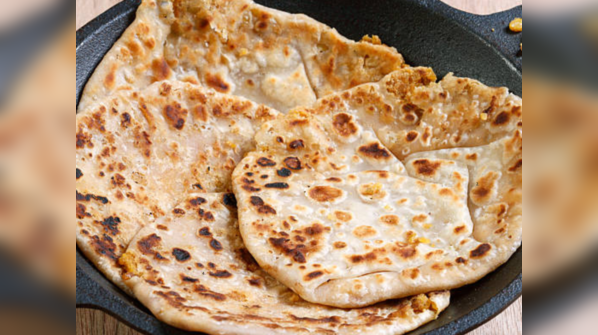 Almond-stuffed paratha