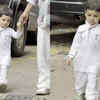 Sana and Anas’ son taking a stroll