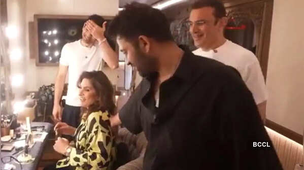 Parmeet Sethi and the sons arrive for the shoot