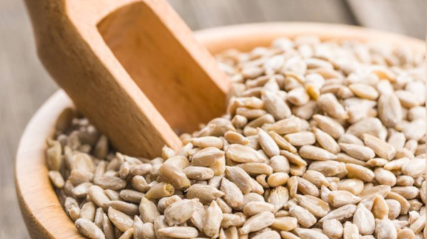 Sunflower seeds and water