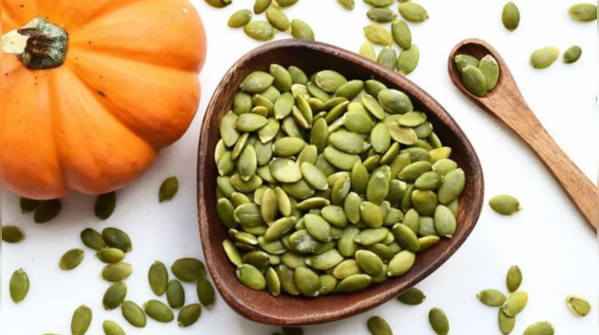 Pumpkin seeds and water
