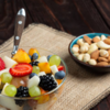 Fruit bowl with soaked nuts