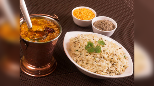 Warm rice with ghee and jeera