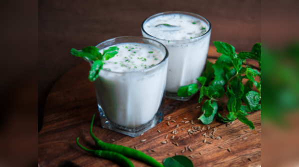 Chaas with pudina and ajwain