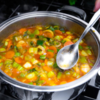 Cook on medium heat with water splashes