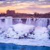 The ice-covered Horseshoe Falls