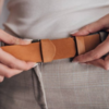 Pants with thick belts or bulky waist details