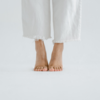 Wearing flats with long or wide-leg trousers