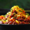 Curd-soaked rajma chaat with masala 