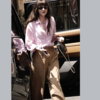 The oversized shirt and wide-leg trousers combo