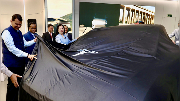 CM Fadnavis launches Tesla Model Y