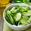 Cucumber slices with a dash of chaat masala