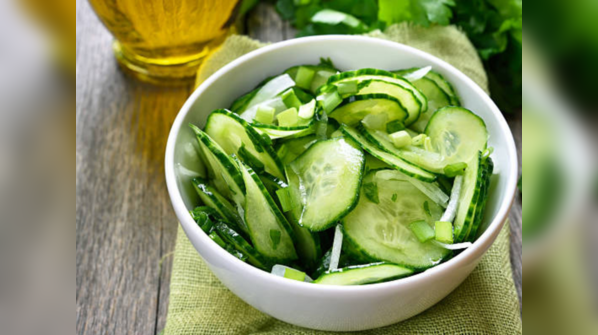 Cucumber slices with a dash of chaat masala