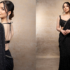 The black embellished drape