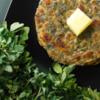 Mixed dal, methi thepla, and peanut raita