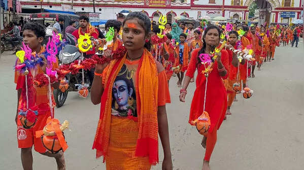 Devotees walk barefoot for miles