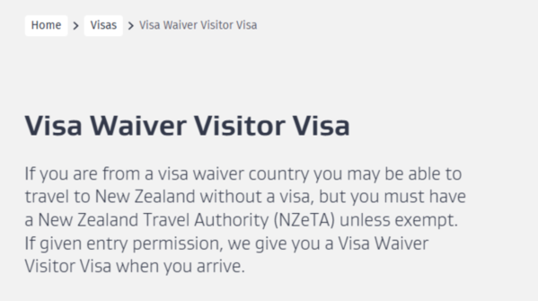 What is the Visa Waiver Visitor Visa?