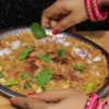 One besan pancake with onions