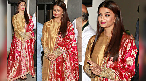 Aishwarya Rai’s subtle embroidered churidar suit