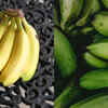 Ripe banana vs slightly green banana