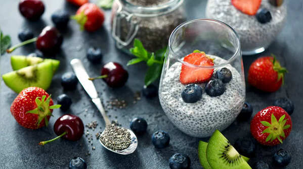 Chia pudding with almond milk