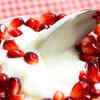 Plain yogurt with pomegranate