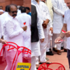 Rahul symbolically rips and throws SIR in bin