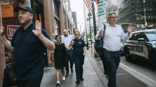 Drones hover over park avenue