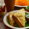 Bread pakoras with paneer stuffing