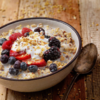 Yogurt bowl with fruit and seeds