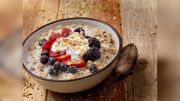 Yogurt bowl with fruit and seeds