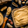 Peanut butter toast with sliced dates