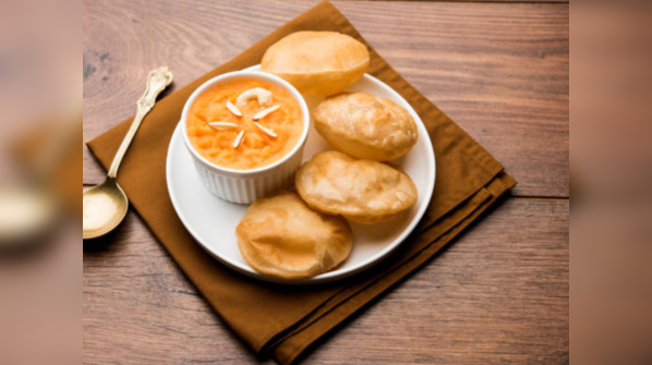 Naan chana or halwa puri