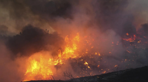 Fire spreading towards the east