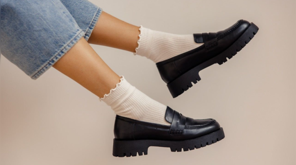 Chunky sole loafers