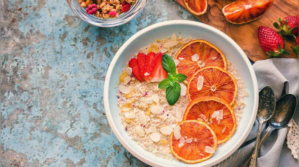 Oats with almonds on top