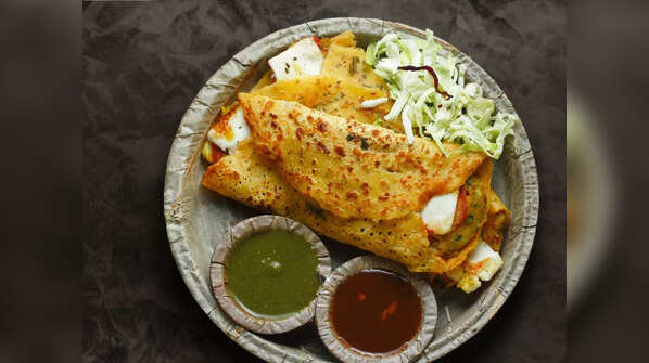 Moong Dal Cheela with Mint Chutney