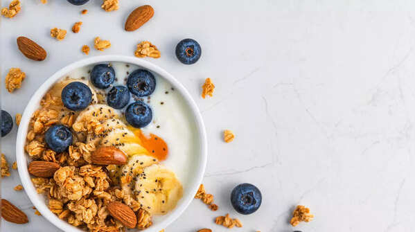 Greek yogurt + berries + chia seeds