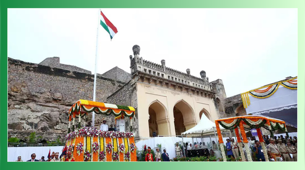 Telangana’s flag at Golconda Fort