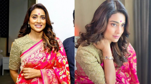 Shriya Saran: Pink saree